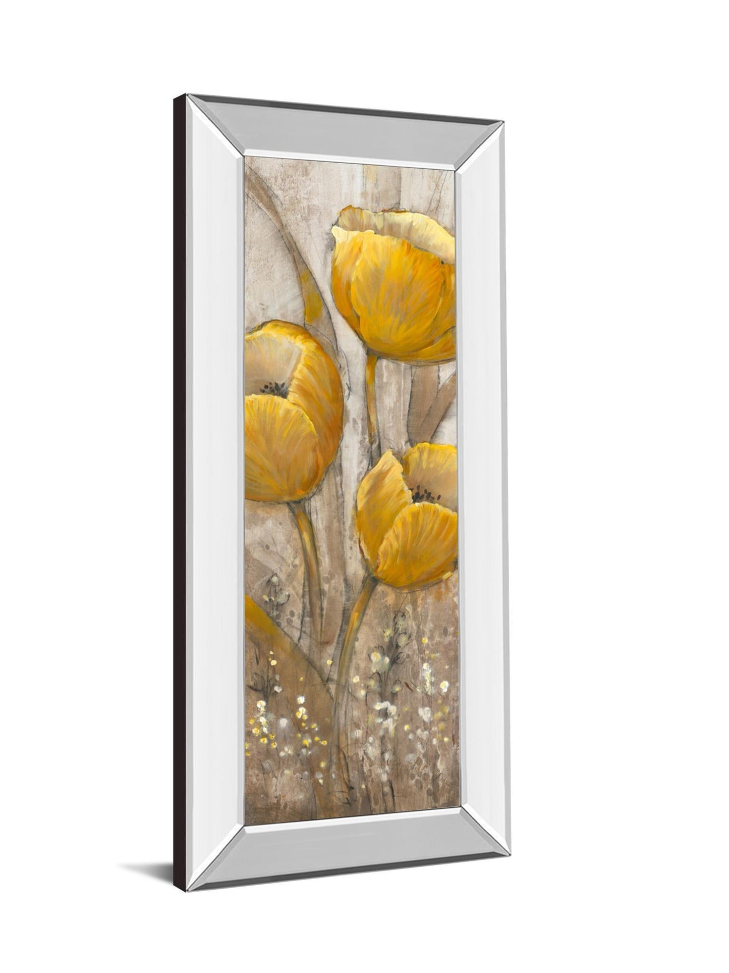 Ochre Tulips Il By Tim Otoole - Mirror Framed Print Wall Art - Yellow Classy Art