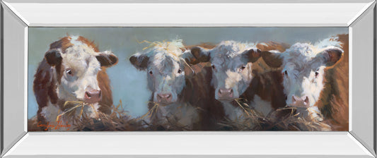 Little Bull & The Babes By Carolyne Hawley - Print Wall Art - White Classy Art