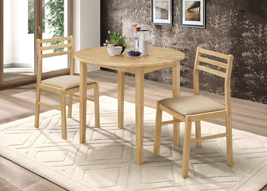 G130006 Casual Natural and Beige Three-Piece Dining Set Coaster Z2 Premium