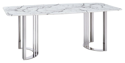 ESF Furniture - Extravaganza 131 Dining Table in Silver - 131DININGTABLESS ESF Furniture