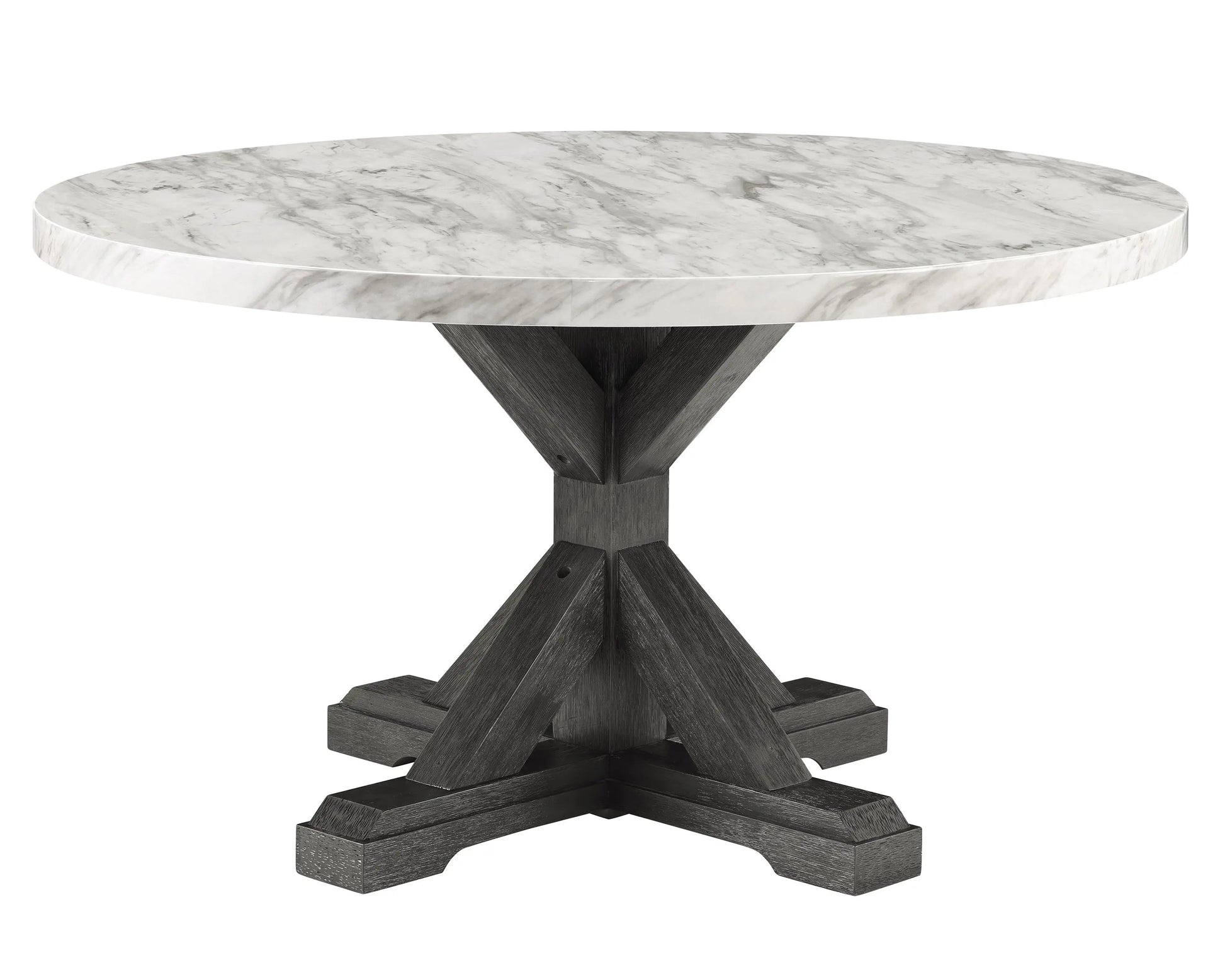 Vance Gray Round Dining Table Crown Mark