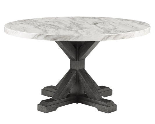 Vance Gray Round Dining Table Crown Mark