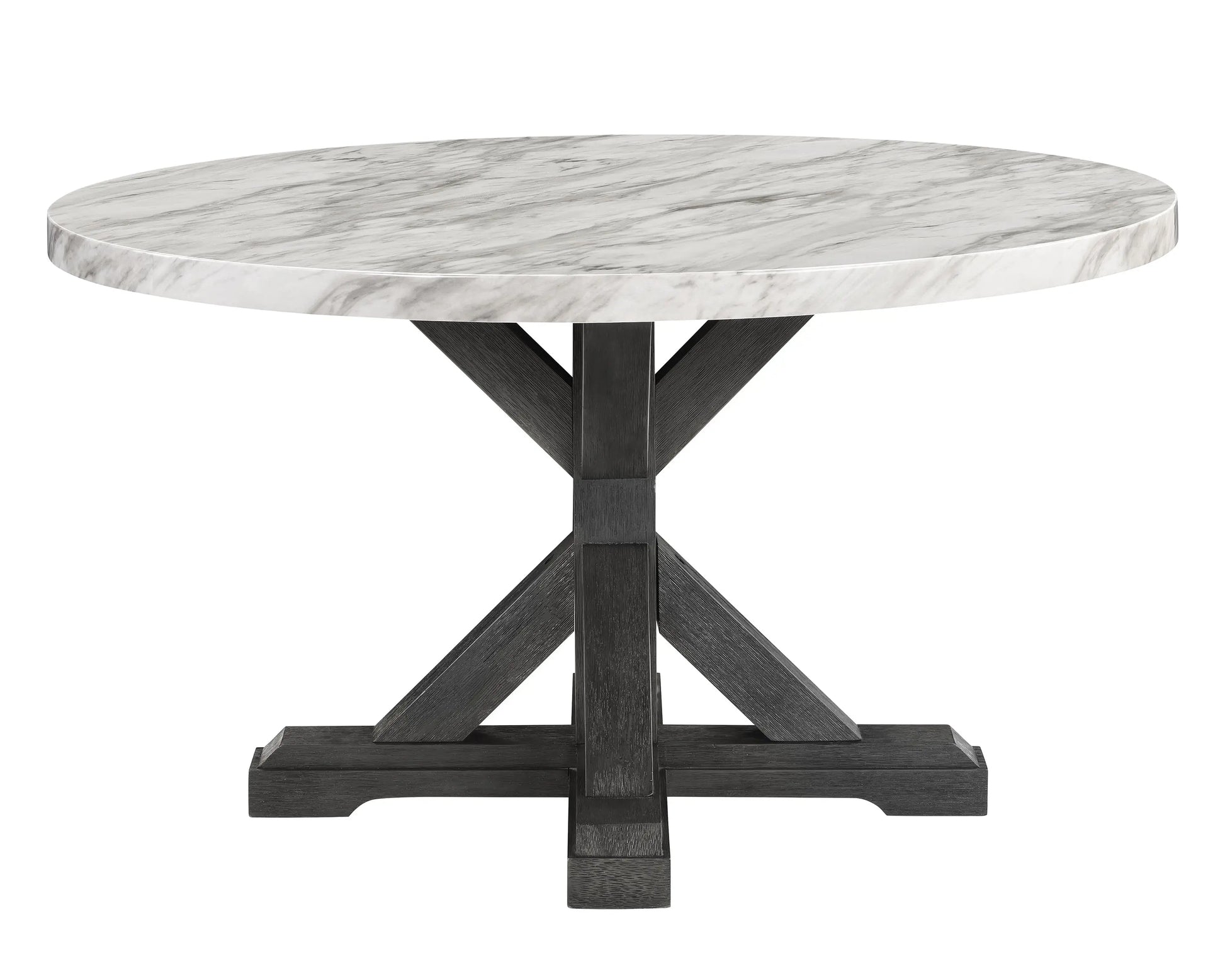 Vance Gray Round Dining Table Crown Mark