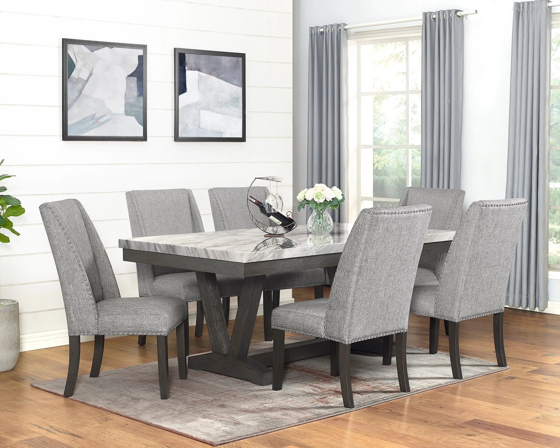 Vance Gray Dining Set Crown Mark