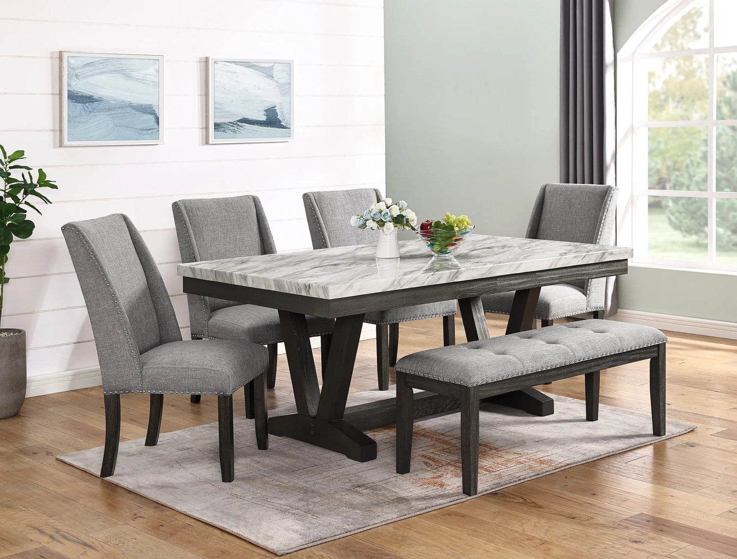 Vance Gray Dining Set Crown Mark