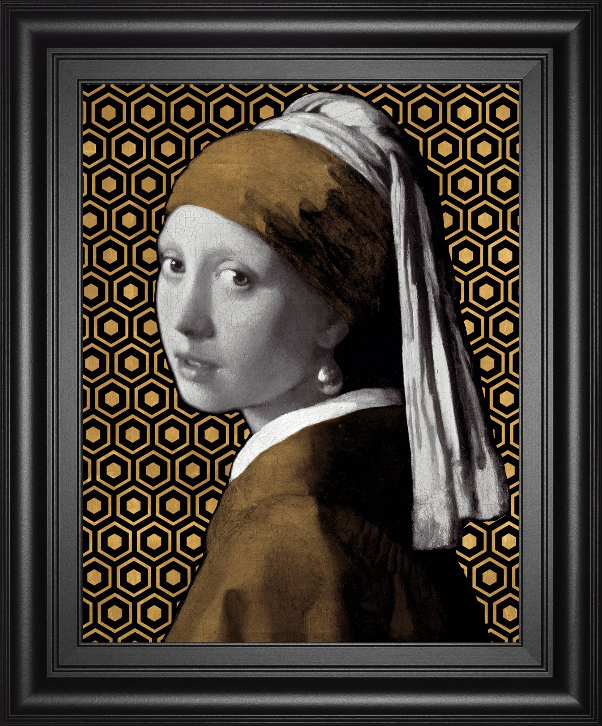 Gilded Earring (After Jan Vermeer) By Eccentric Accents - Framed Print Wall Art - Yellow Classy Art