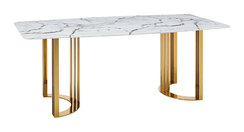 ESF Furniture - Extravaganza 131 Dining Table in Gold - 131DININGTABLEGOLD ESF Furniture