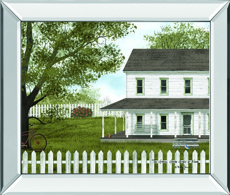 The Green, Green Grass Of Home By Billy Jacobs - Mirror Framed Print Wall Art - Green Classy Art