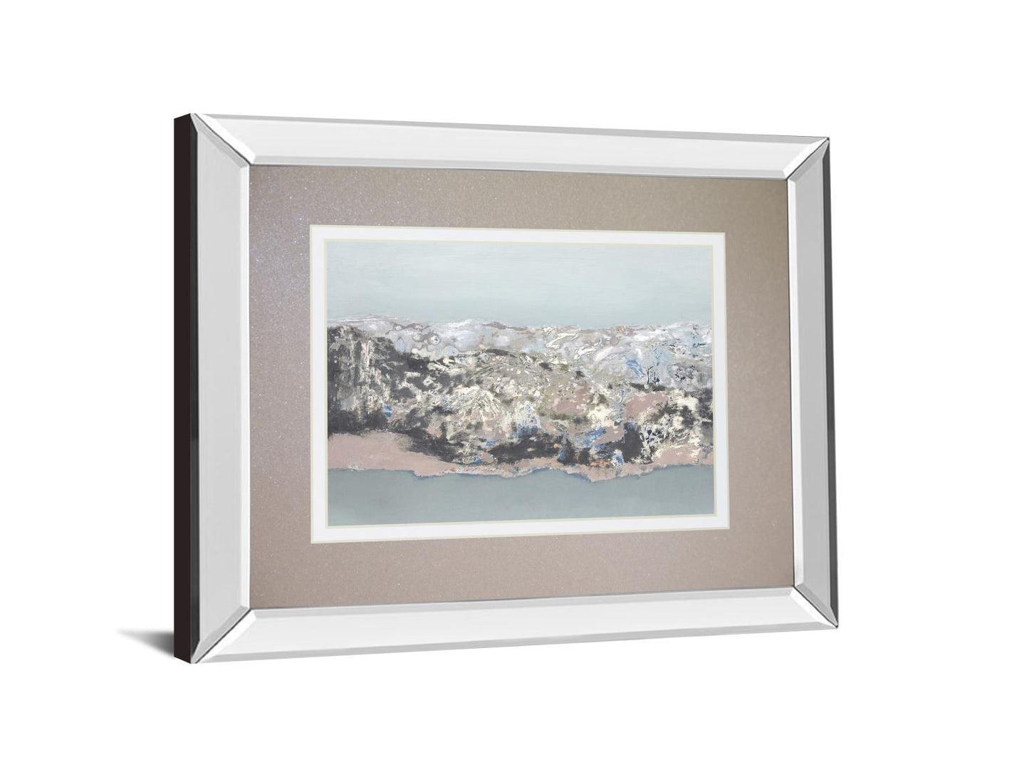 Terrain By Caroline Gold -Mirror Framed Print Wall Art - White Classy Art