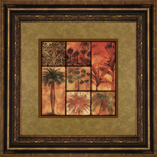 Palm Patchwork II By Studio Voltaire - Framed Print Wall Art - Green Classy Art