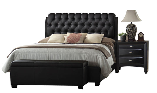 Ireland II Black PU Eastern King Bed ACME East