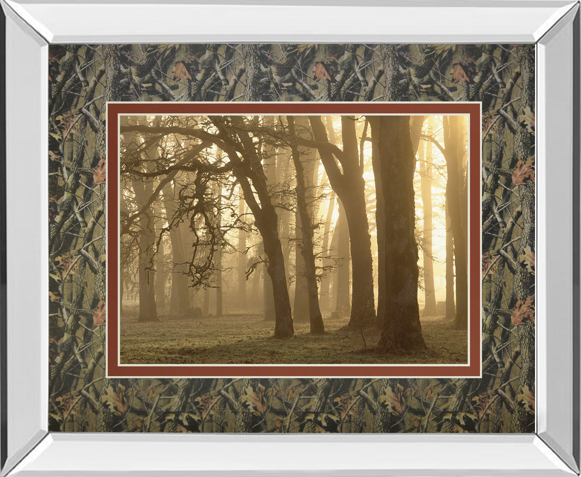 Woodland Sweep By Dennis Frate - Mirror Framed Print Wall Art - Black Classy Art