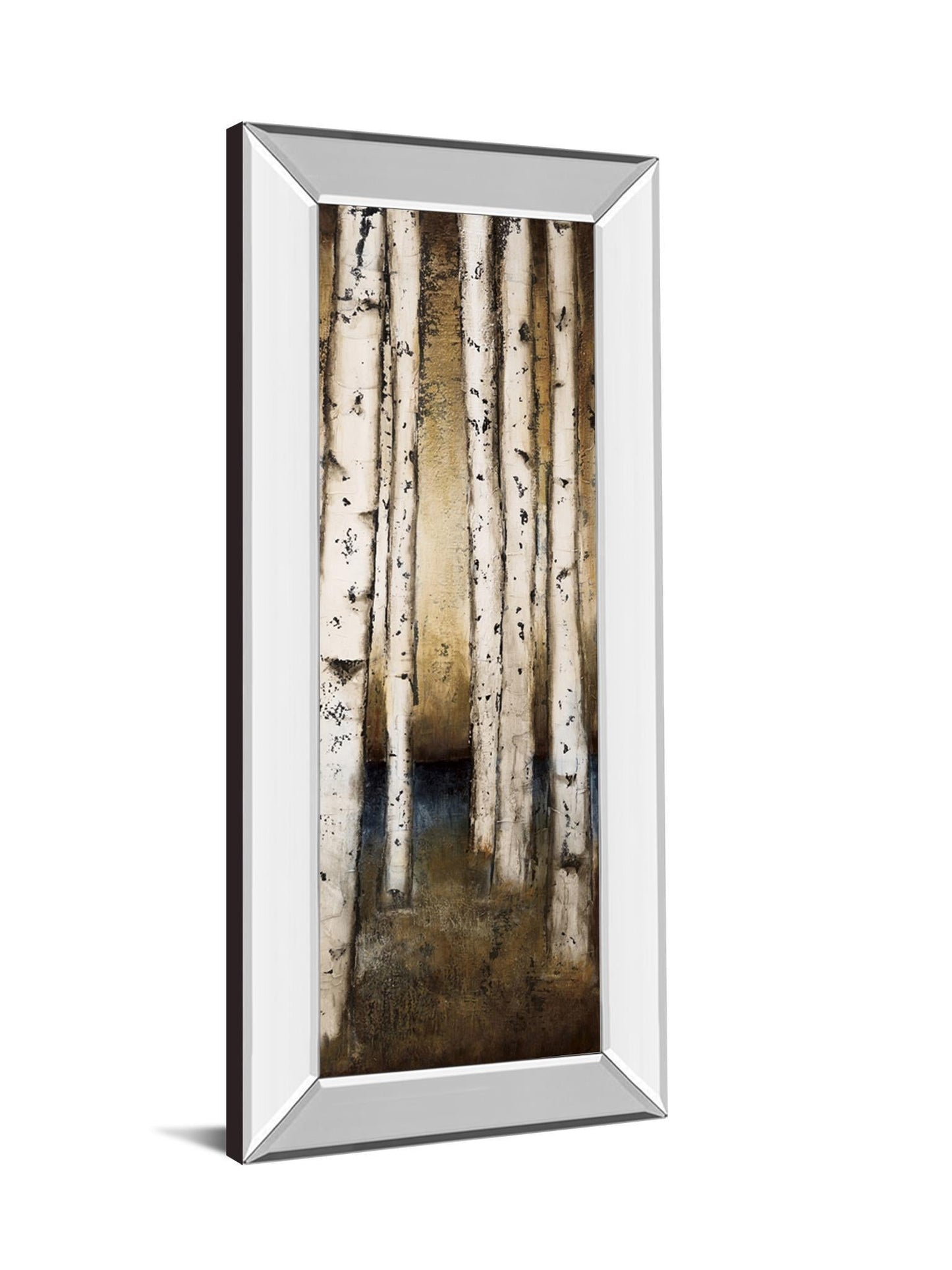 Birch Landing III By St Germain - Mirror Framed Print Wall Art - White Classy Art