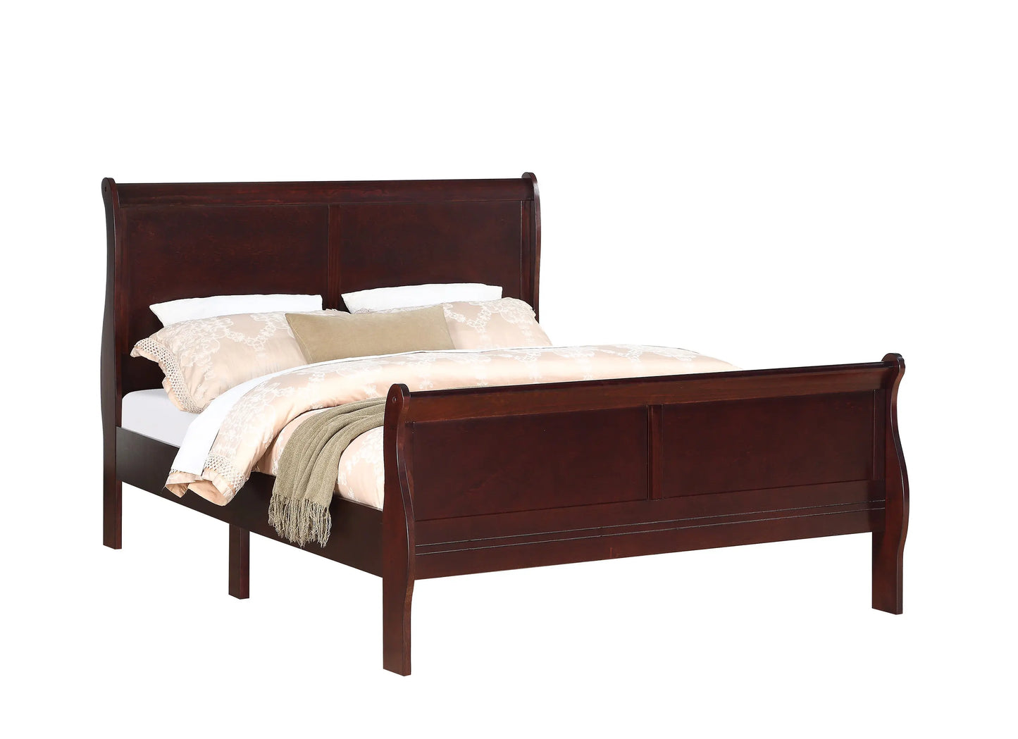 Louis Philip Cherry Full Sleigh Bed Crown Mark