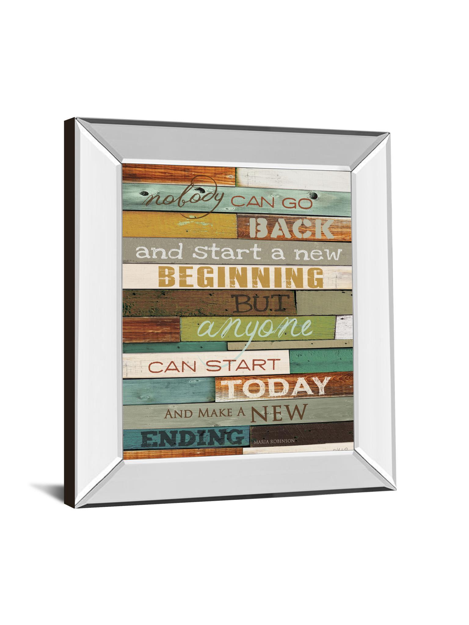 Make A New Ending By Marla Rae Motivational - Mirror Framed Print Wall Art - Dark Brown Classy Art