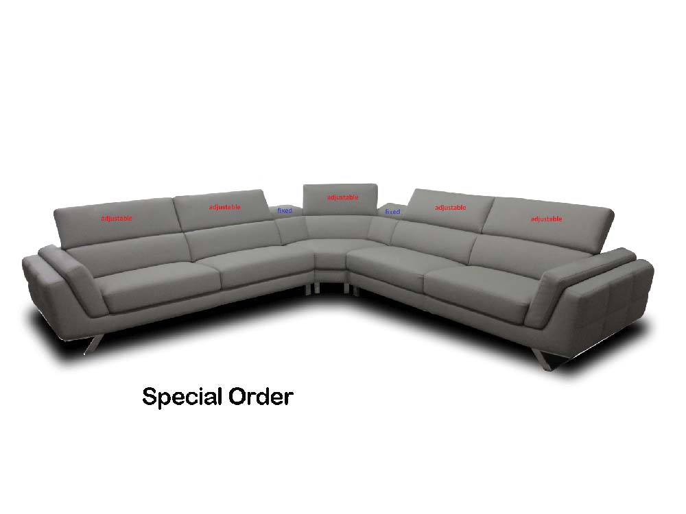 ESF Furniture - Sectional Left in Light Grey - 582-Sectional Left ESF Furniture