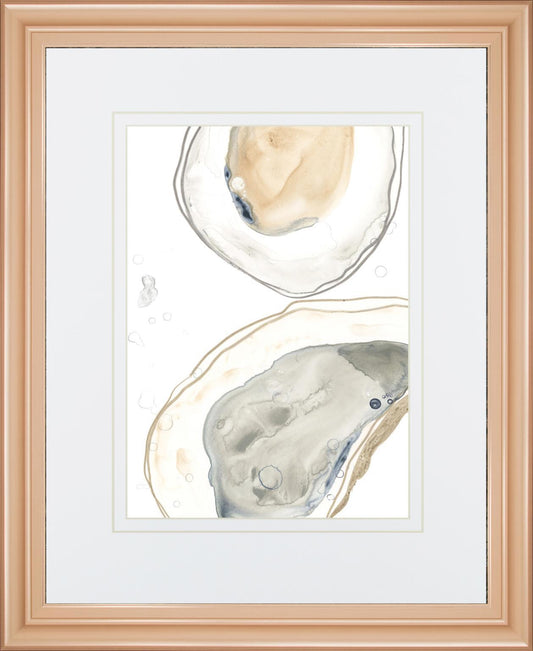 34x40 Ocean Oysters I By June Erica Vess - Light Blue Classy Art