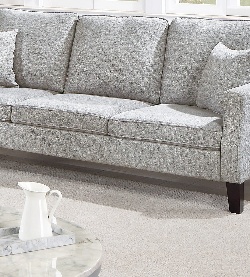 2pc Sofa Set Sofa And Loveseat Living Room Furniture Grey Blended Chenille Cushion Couch w Pillows House to Home Furnishings LLC