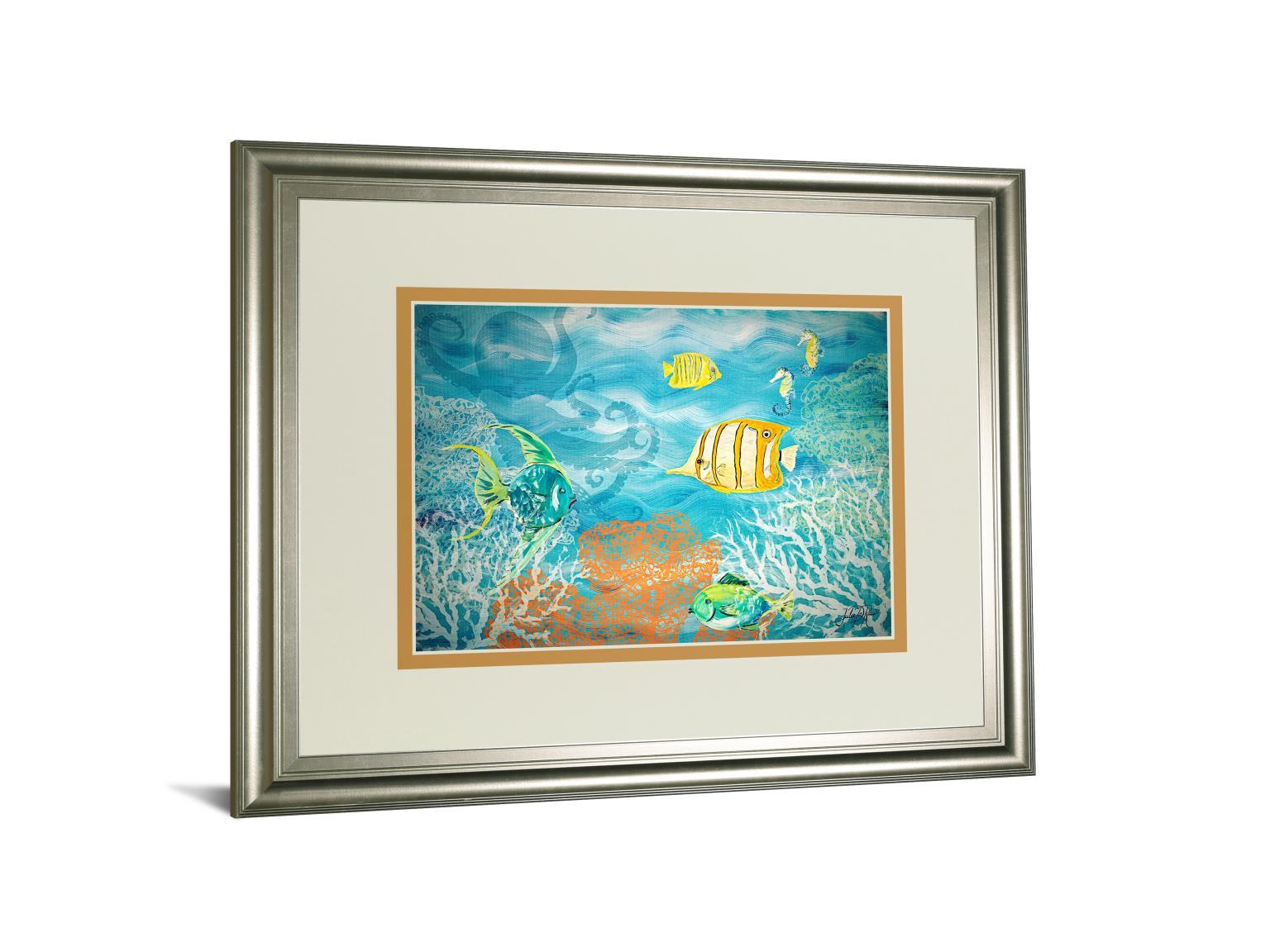 Under The Sea By Julie Derice - Framed Print Wall Art - Blue Classy Art