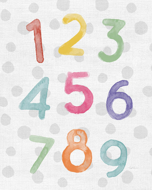 Watercolor Numbers By Natalie Carpentieri - Pearl Silver Classy Art