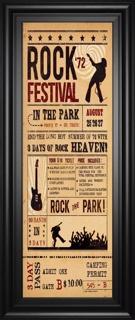 Rock Festival By The Vintage Collection - Light Brown Classy Art