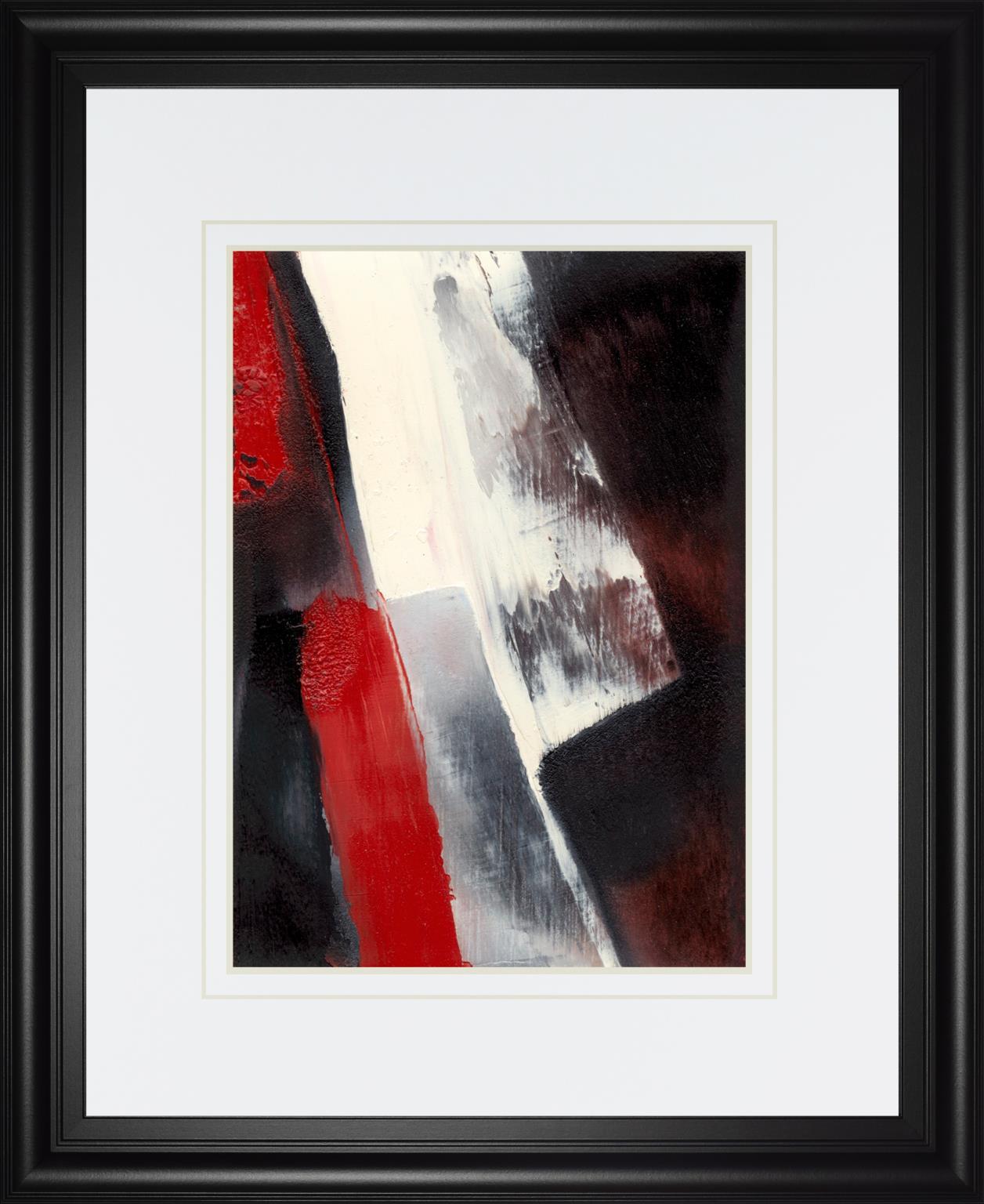 34x40 Red Streak I By Sharon Gordon - Dark Gray Classy Art