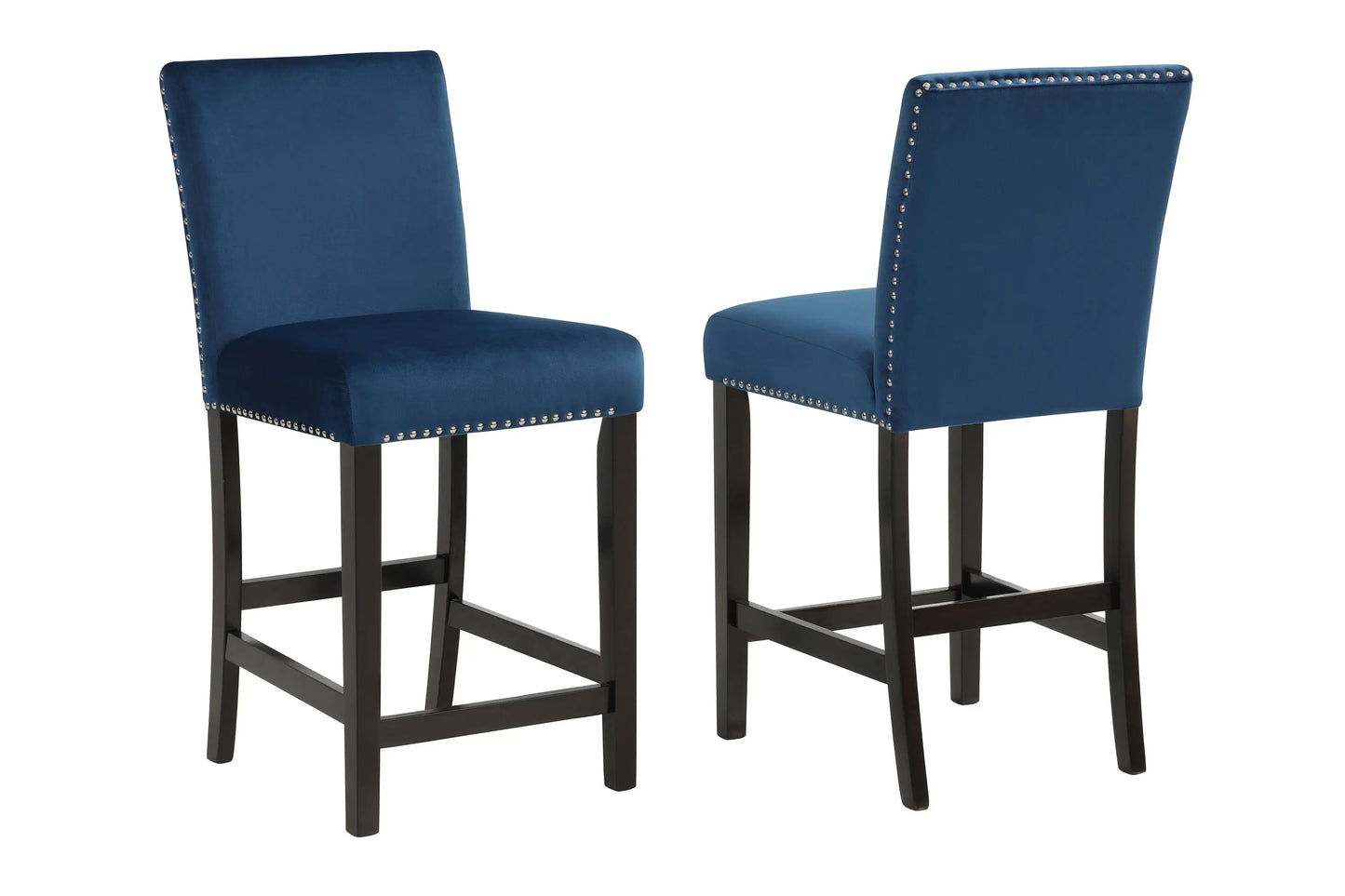 Lennon Royal Blue Counter Height Chair, Set of 2 Crown Mark