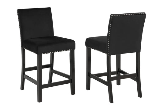 Lennon Black Counter Height Chair, Set of 2 Crown Mark