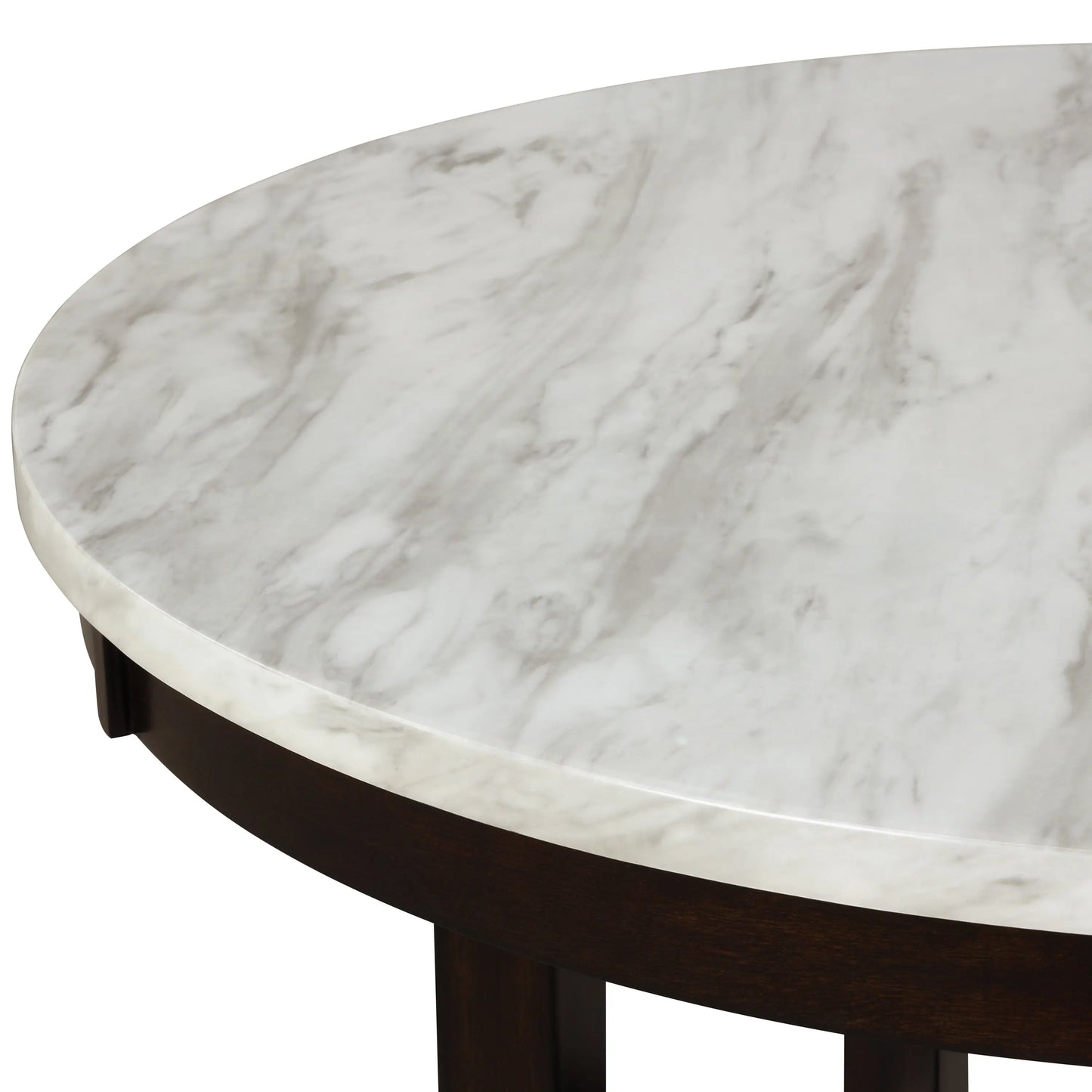 Lennon Black/White Faux Marble-Top Round Counter Height Table Crown Mark