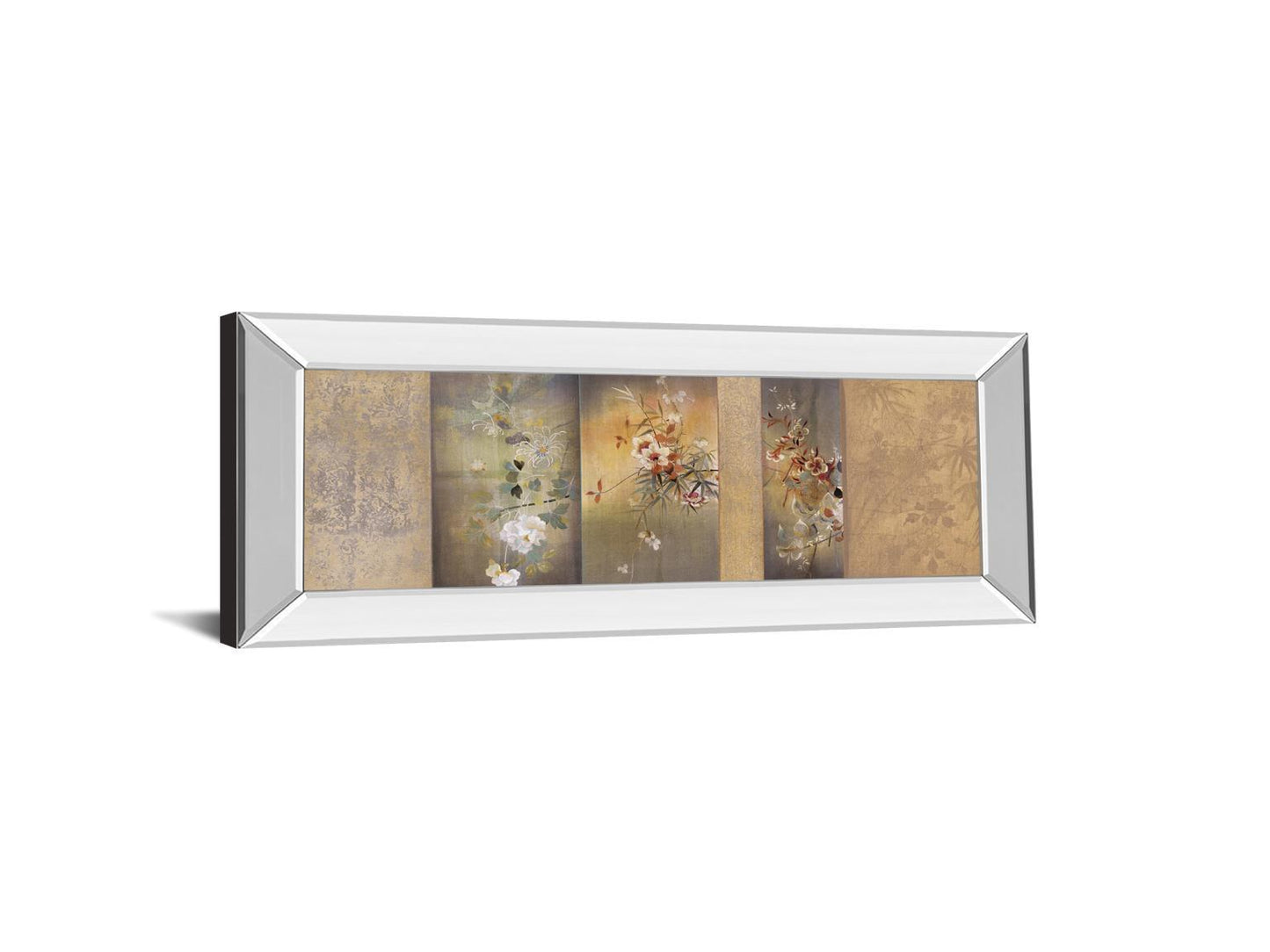 Tea Garden I By Douglas - Mirror Framed Print Wall Art - Beige Classy Art