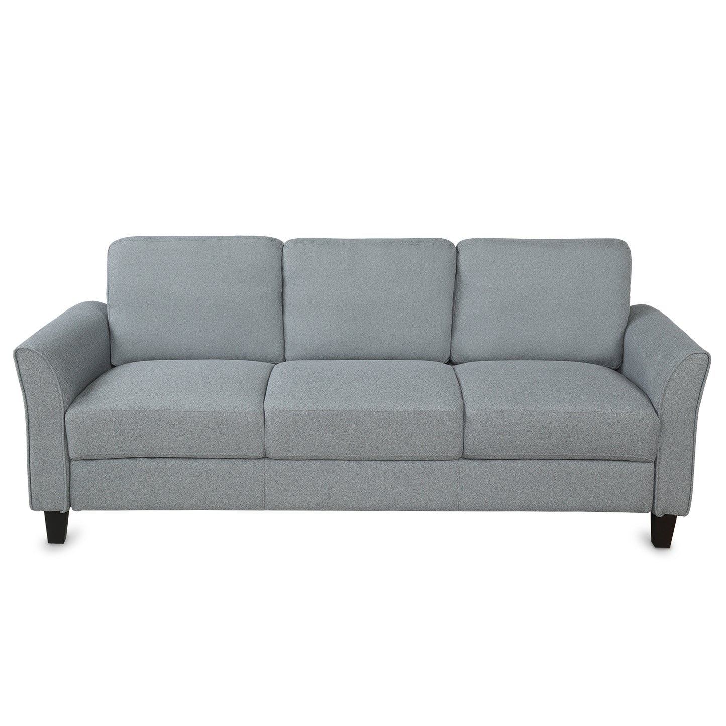 3-Seat Sofa Living Room Linen Fabric Sofa (Gray) House to Home Furnishings LLC