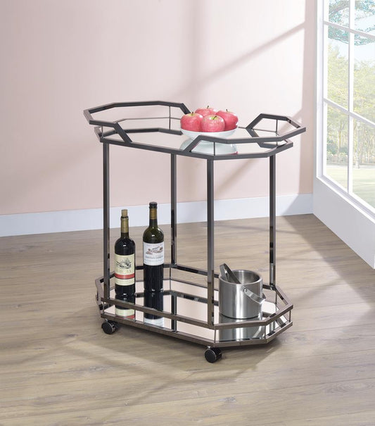 Traditional Black Nickel Serving Cart Coaster Z2 Premium