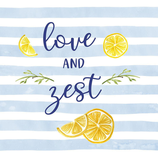 Love And Zest Lemons By Carol Robinson (Small) - Light Blue Classy Art