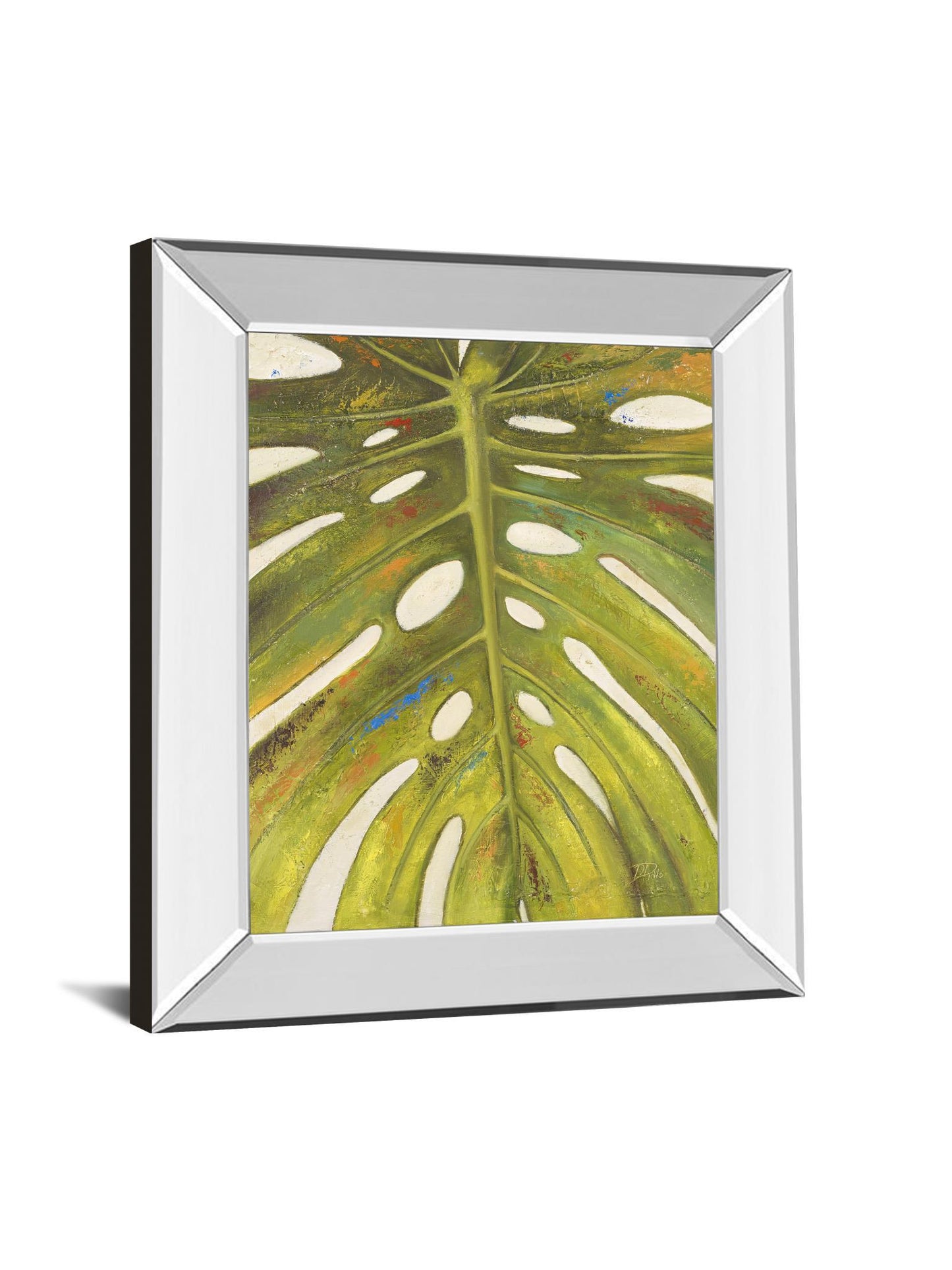 Tropical Leaf Il By Patricia Pinto - Mirror Framed Print Wall Art - Green Classy Art