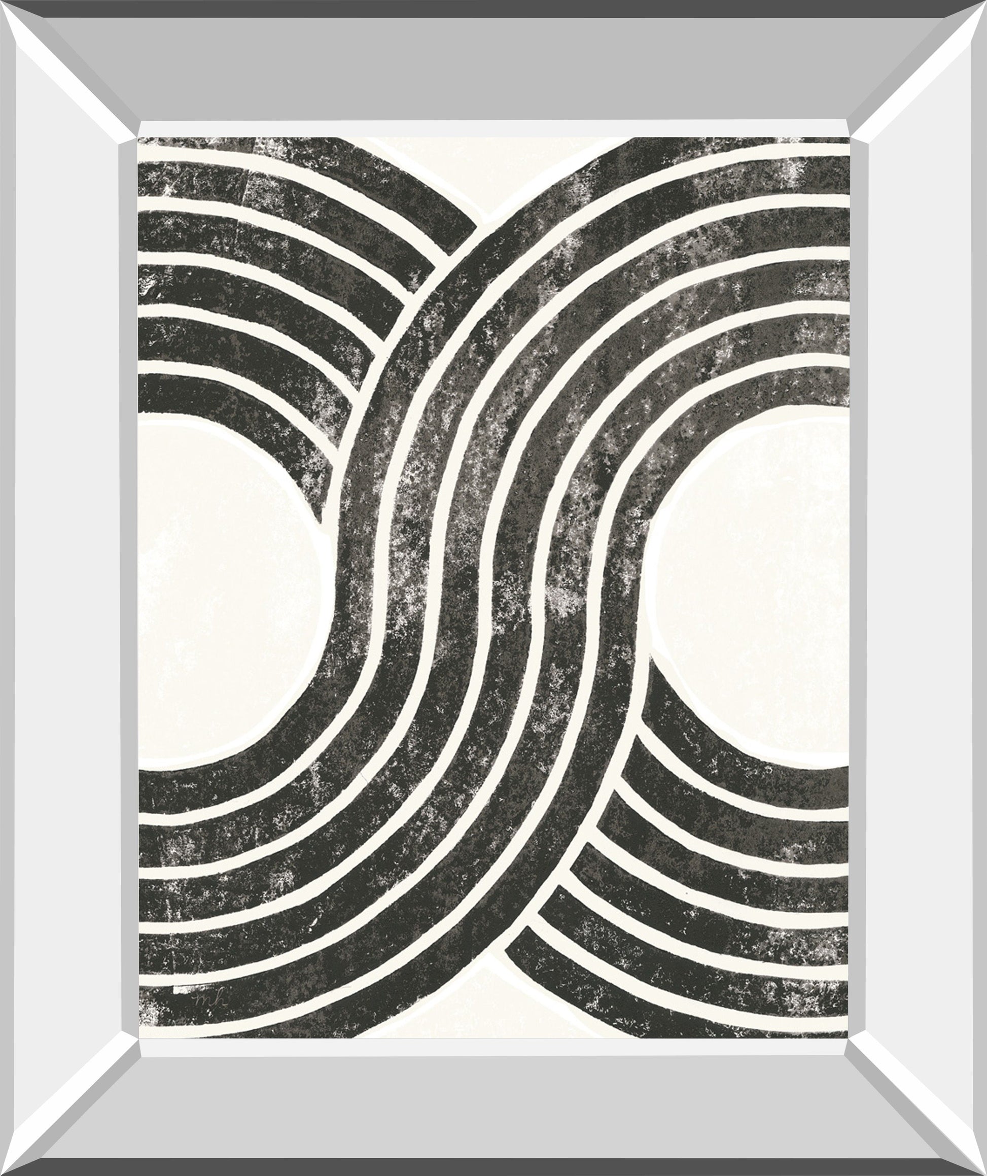 Over The Rainbow BW II By Moira Hershey - Mirror Framed Print Wall Art - Dark Gray Classy Art