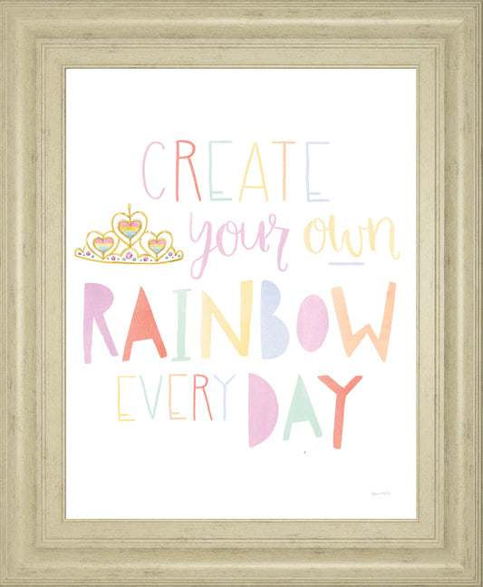 Lets Chase Rainbows III By Jenaya Jackson - Framed Print Wall Art - White Classy Art