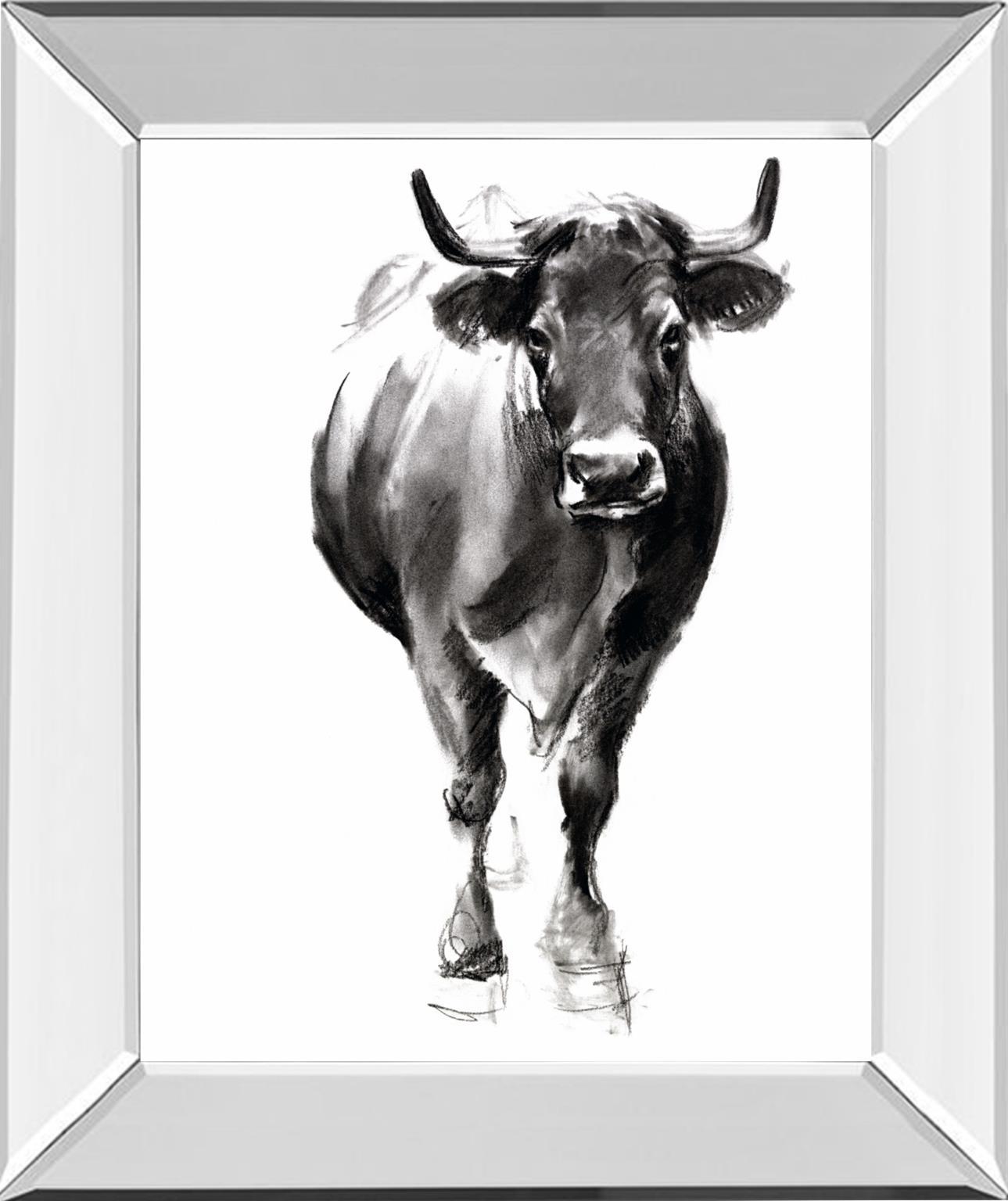 Charcoal Cattle II By Jennifer Paxton Parker - Dark Gray Classy Art