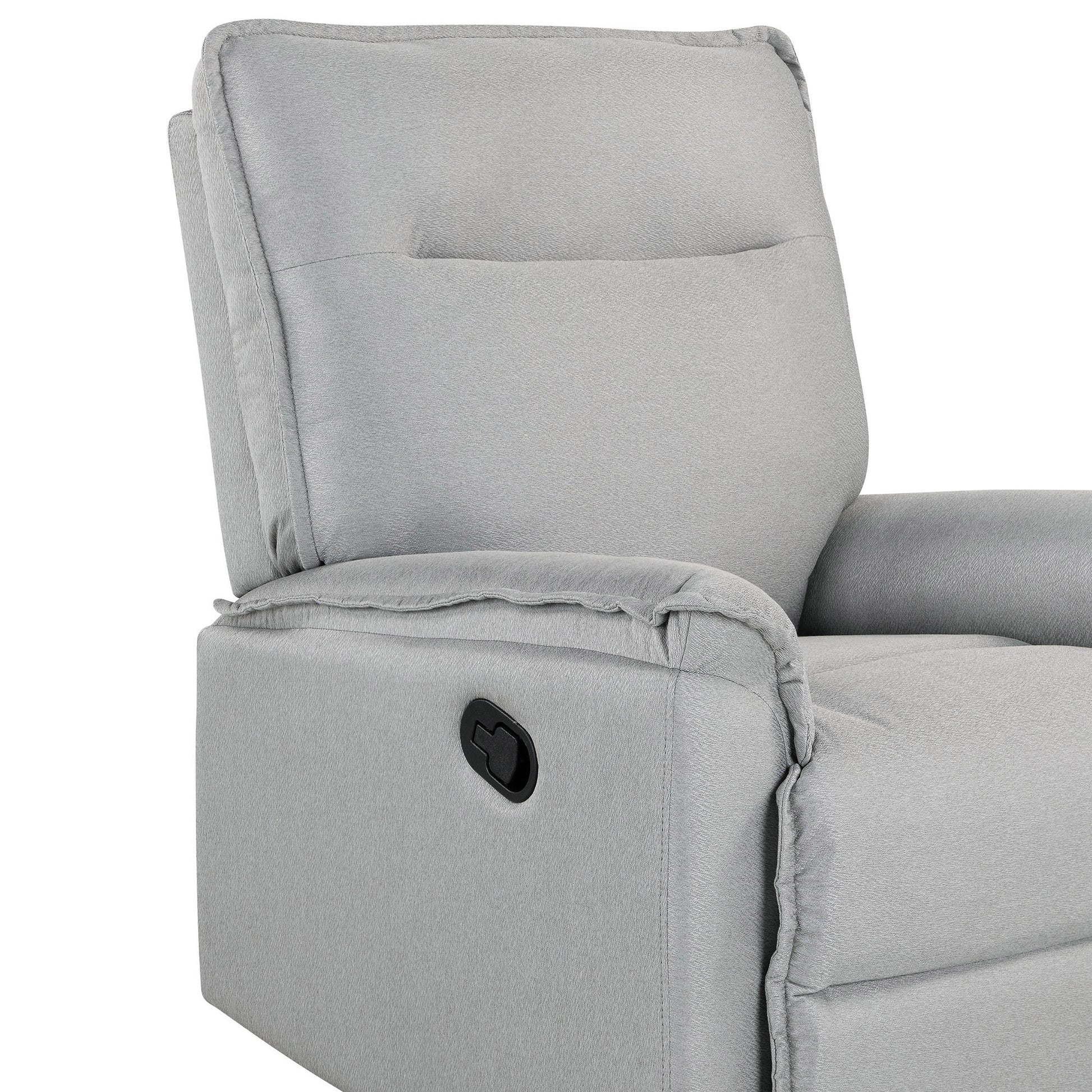 360° Degree Swivel Upholstered Manual Recliner Chair Theater Recliner Sofa Nursery Glider Rocker for Living Room, Grey House to Home Furnishings LLC