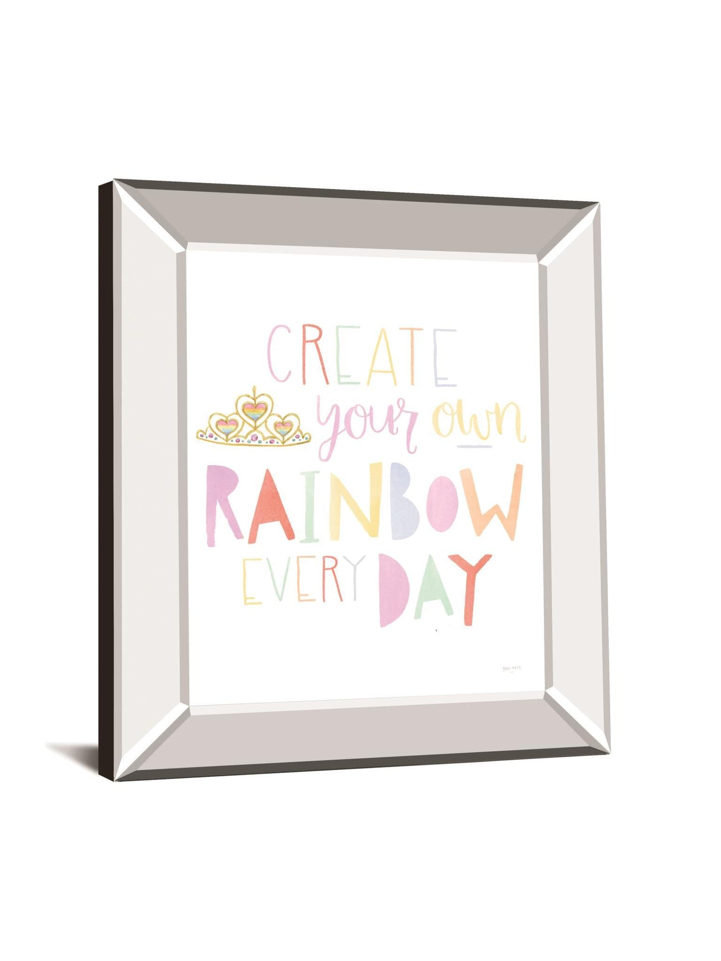 Lets Chase Rainbows III By Jenaya Jackson - Mirror Framed Print Wall Art - White Classy Art