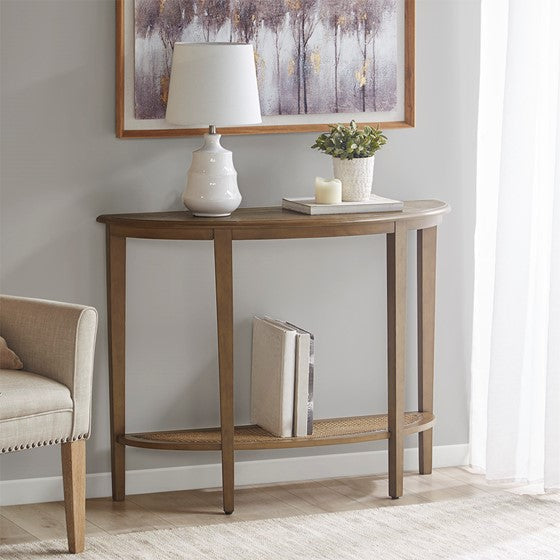 Half Moon Console Table Brown Olliix.com