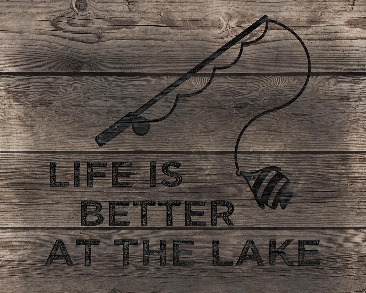 Better At The Lake By Cad Designs - Dark Brown Classy Art