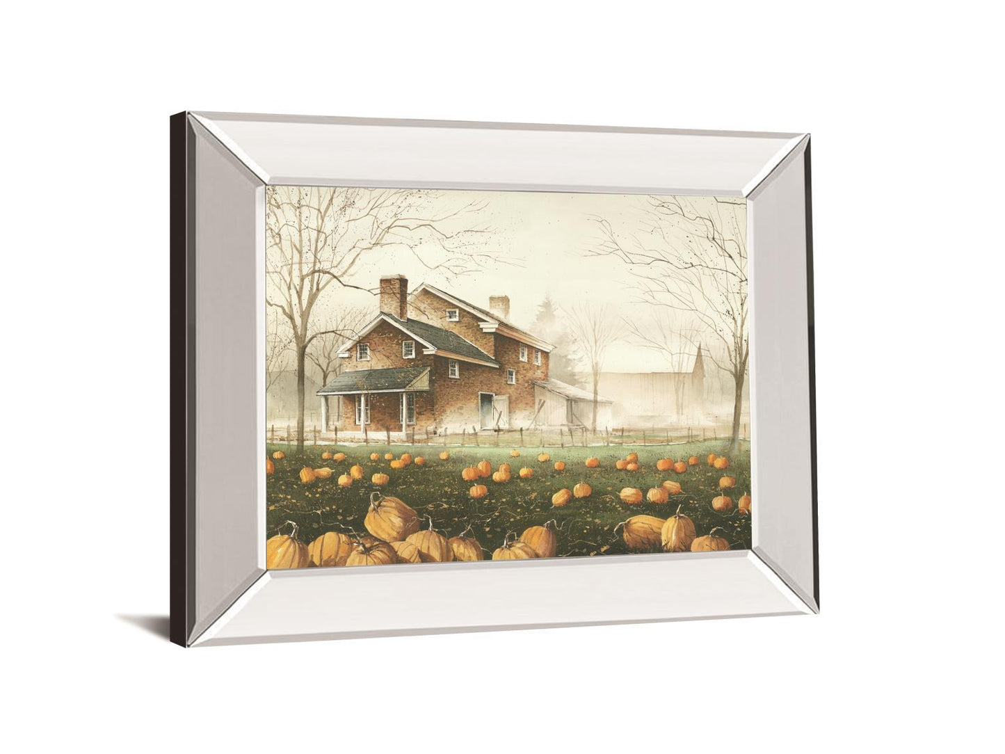 October Gray By John Rossini - Mirror Framed Print Wall Art - Green Classy Art