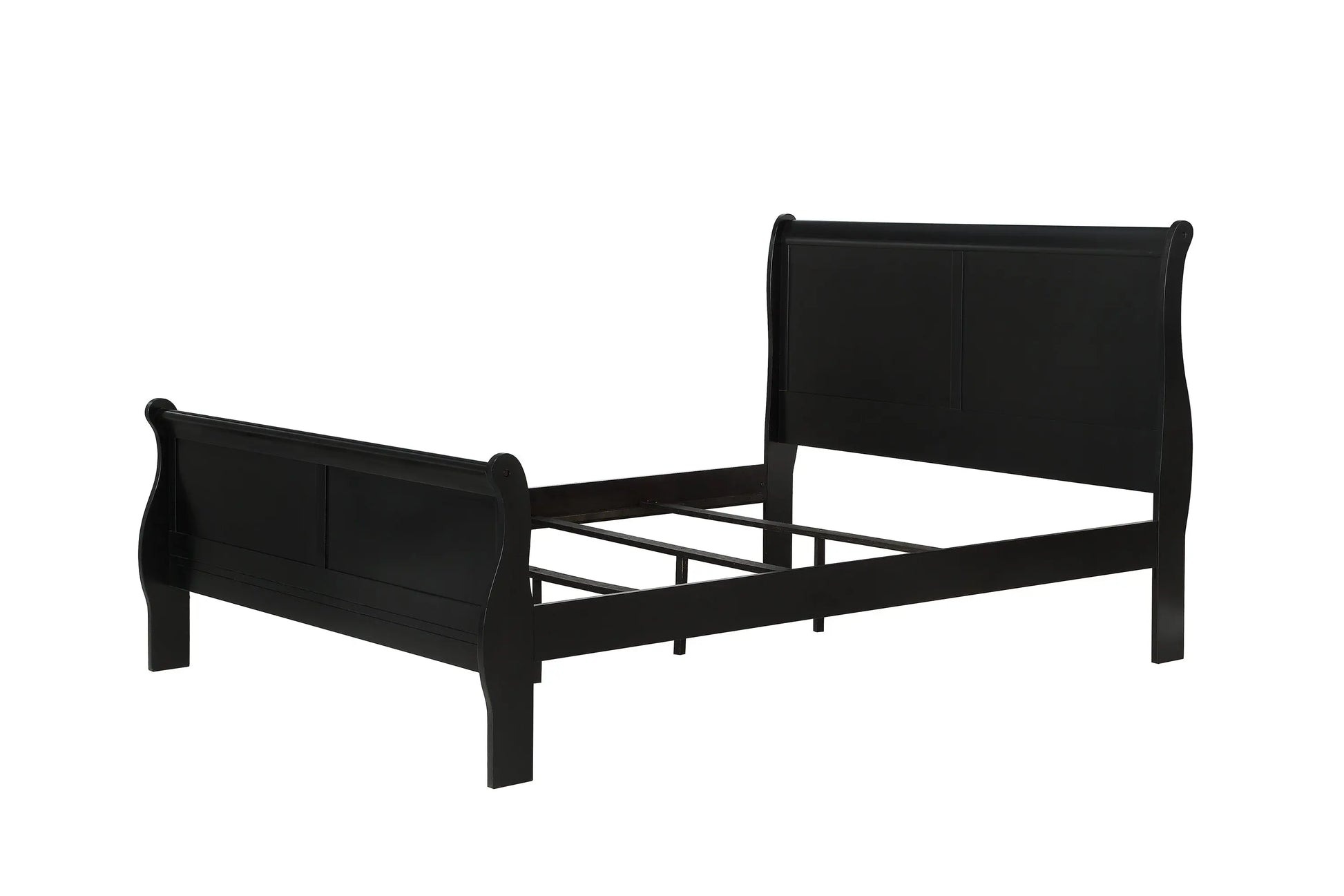 Louis Philip Black Full Sleigh Bed Crown Mark