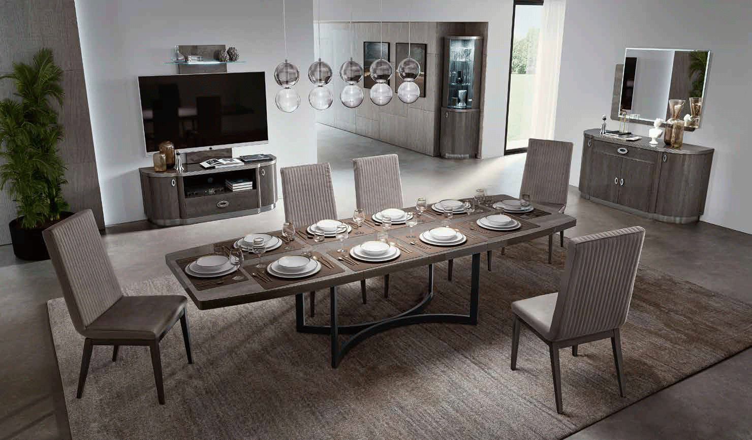 ESF Furniture - Armonia Dining Table 8 Piece Dining Room Set - ARMONIADININGTABLE-8SET ESF Furniture