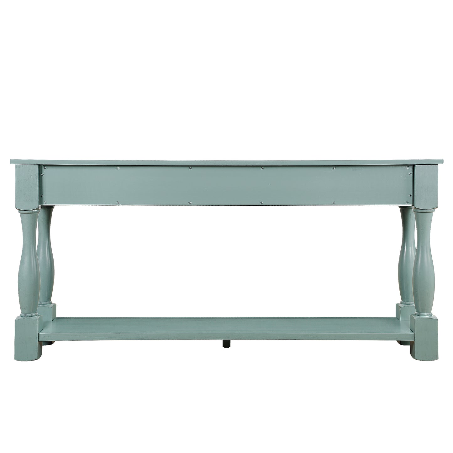 63inch Long Wood Console Table with 3 Drawers and 1 Bottom Shelf for Entryway Hallway Easy Assembly Extra-thick Sofa Table ( Retro Blue) House to Home Furnishings LLC