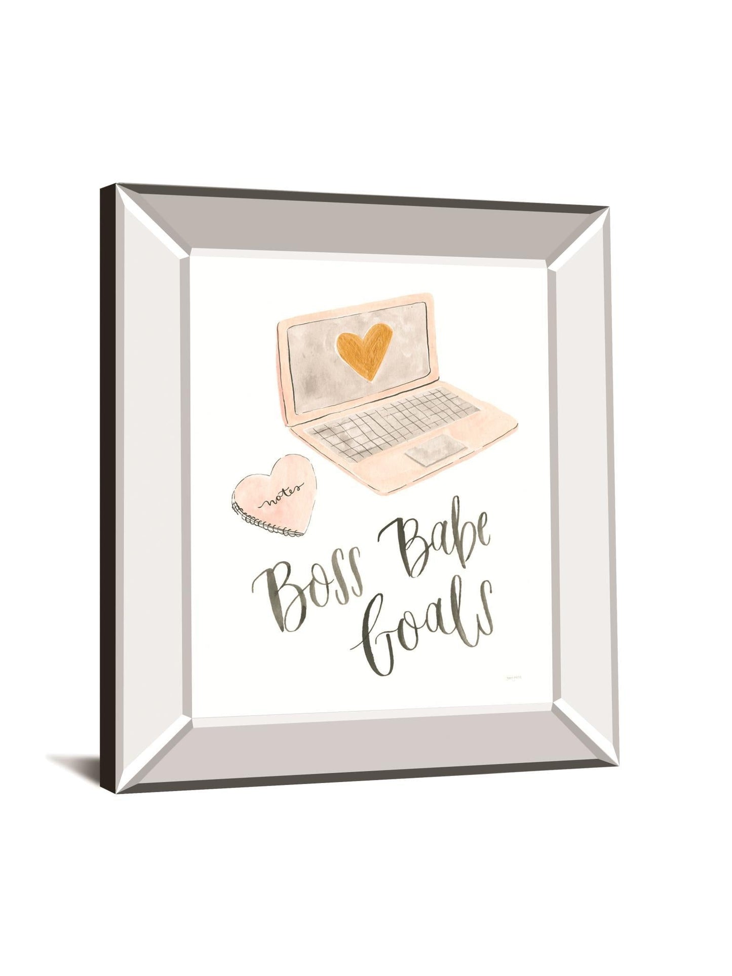 Boss Babe I By Jenaya Jackson - Mirror Framed Print Wall Art - White Classy Art