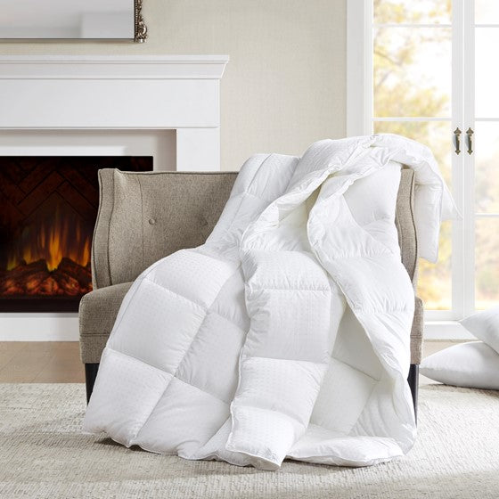 Dobby Cotton Down Alternative Comforter White Cal King Olliix.com