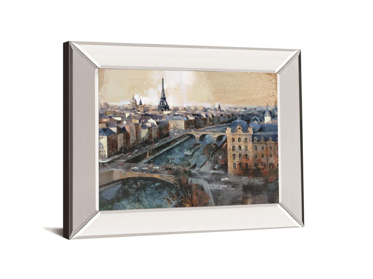 Ciel De Paris By Bofarull, M. - Mirror Framed Print Wall Art - Blue Classy Art