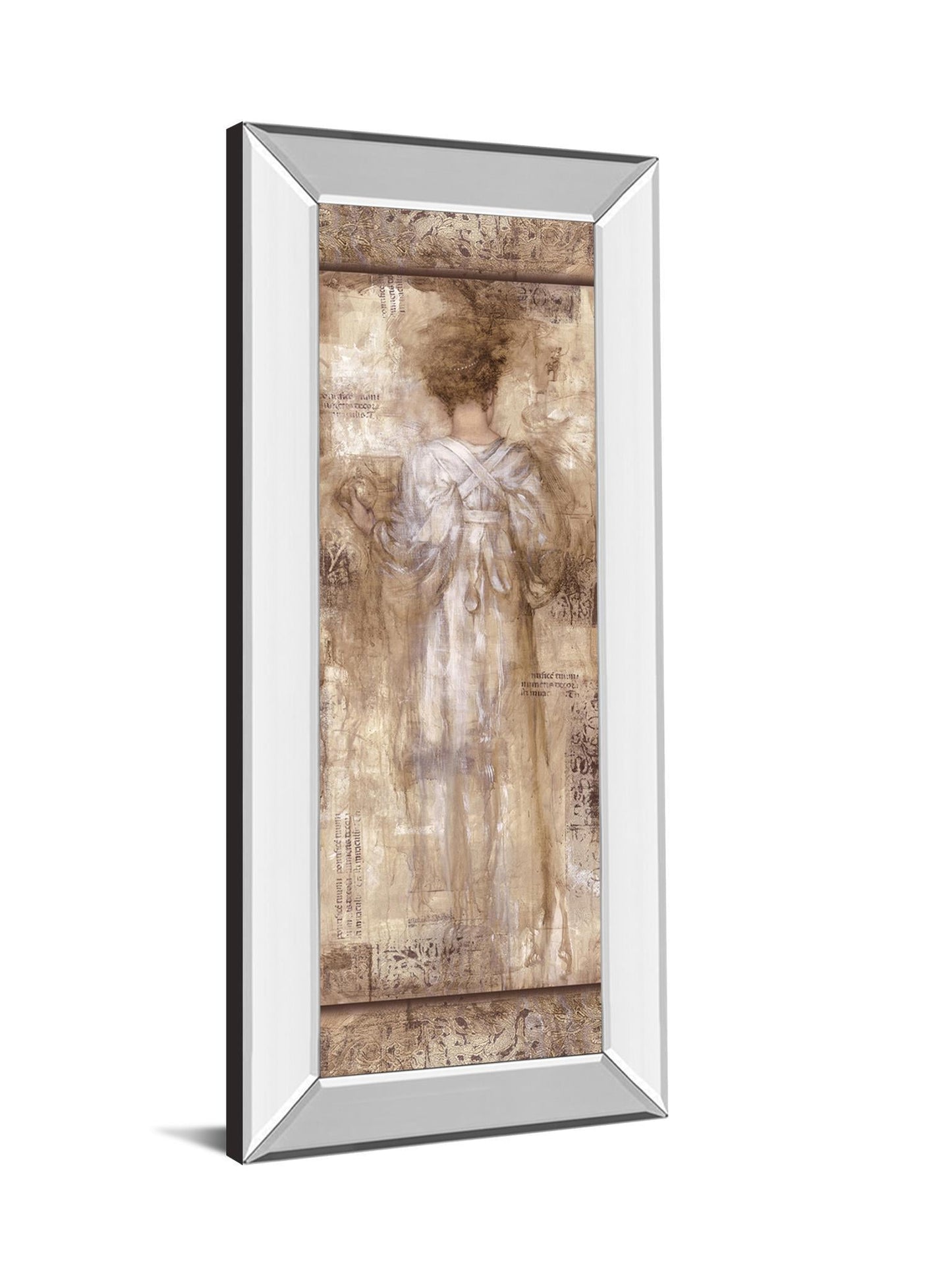 Grecian Bath Il By Fressinier - Mirror Framed Print Wall Art - Beige Classy Art