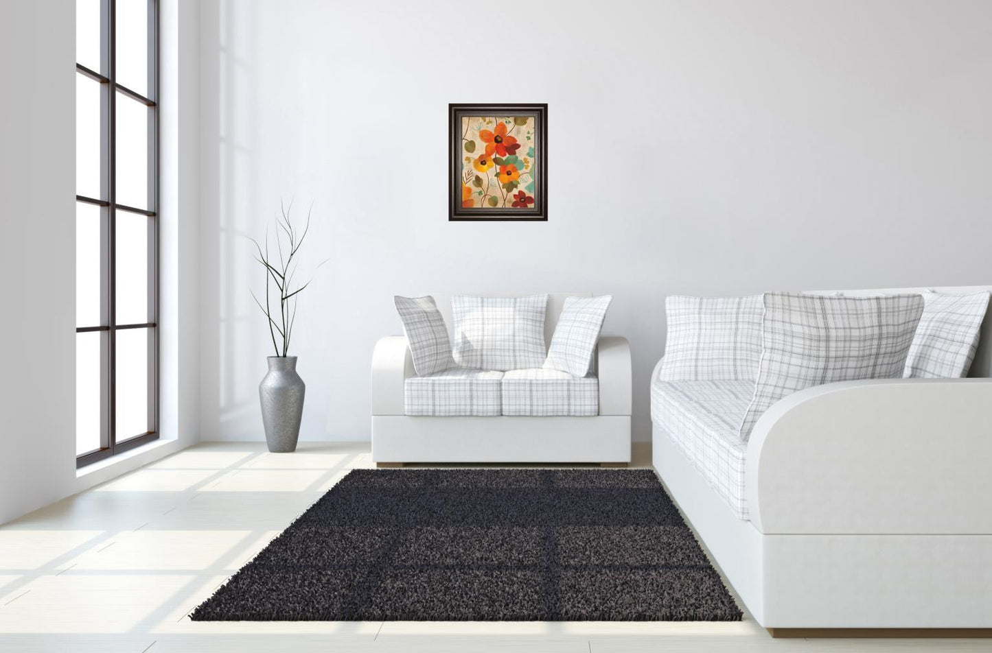 Vibrant Embroidery III By Silvia Vassileva - Framed Print Wall Art - Orange Classy Art